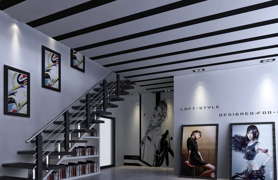 福田區(qū)黑白灰黑白映畫(huà)公司190平方辦公室裝修