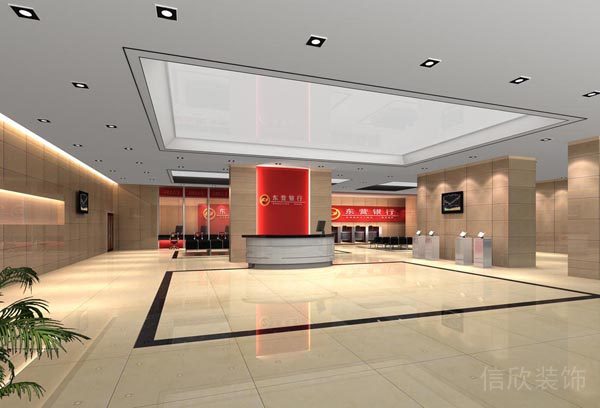 銀行營業(yè)大廳軟膜天花吊頂效果圖