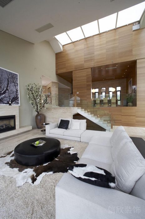 福田現代簡約別墅裝修起居室