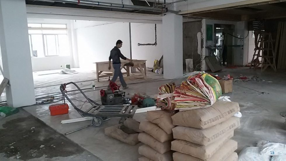 辦公室裝修工地施工現(xiàn)場