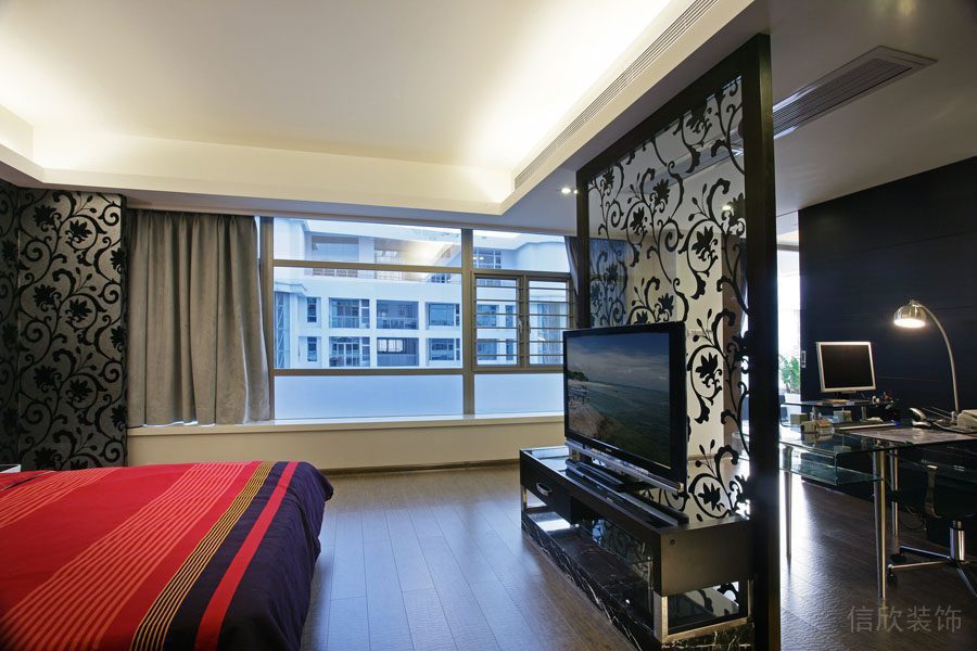 福田匯港名苑中式家居裝修-臥室5
