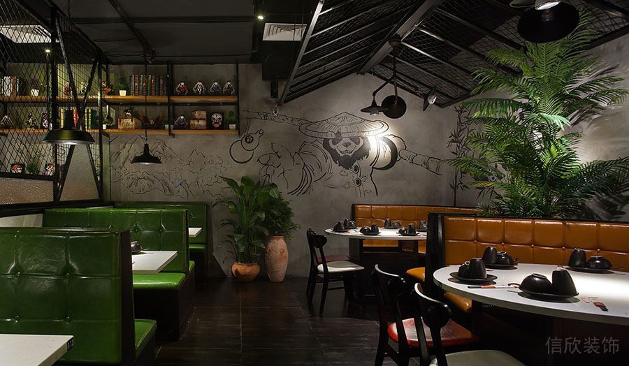 工業(yè)風(fēng)天花板裝修設(shè)計餐廳