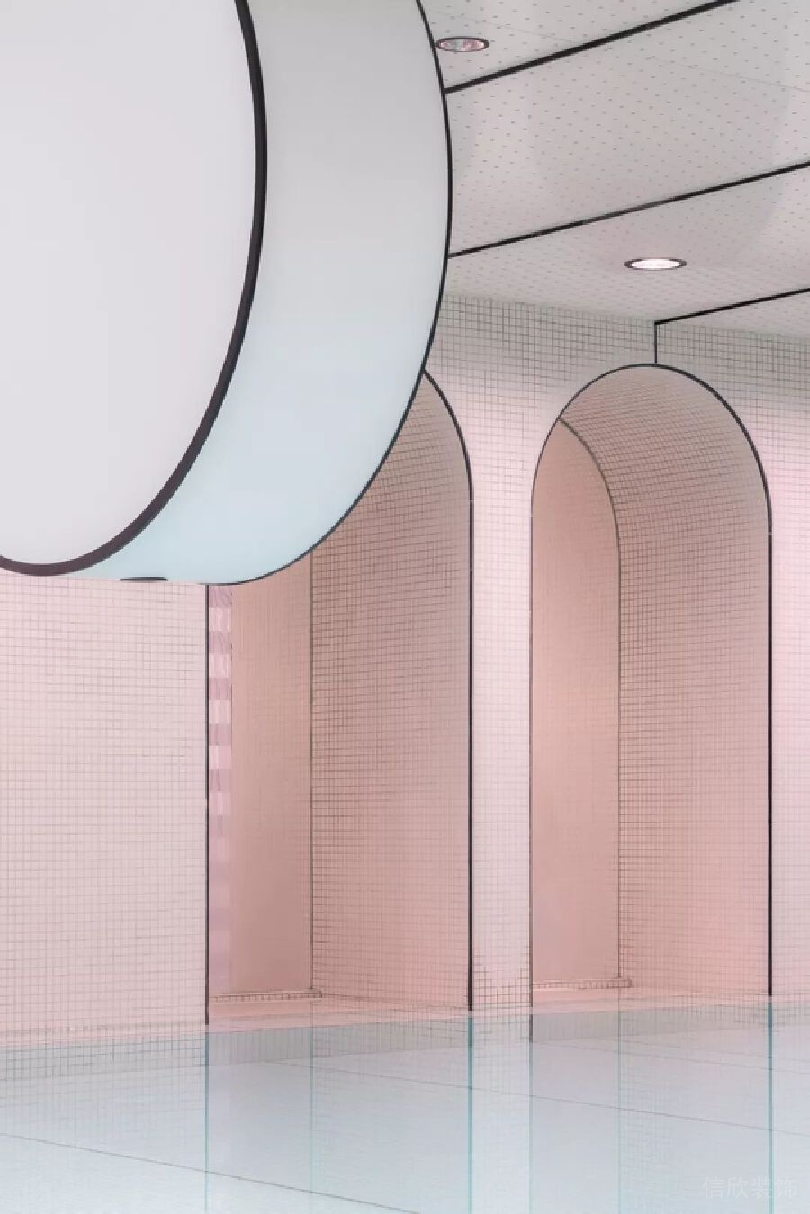 粉色拱形裝修創(chuàng)意培訓(xùn)機(jī)構(gòu)裝修設(shè)計