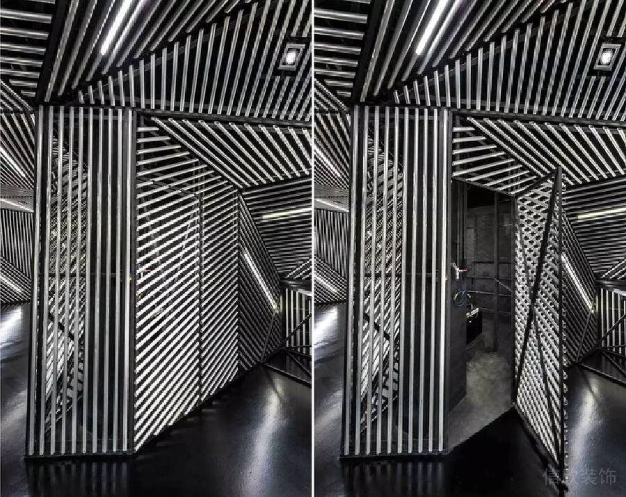 Led條紋直線式設(shè)計(jì)過(guò)道現(xiàn)代辦公室