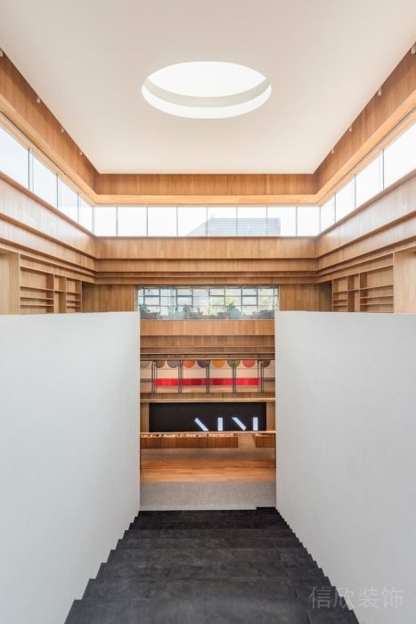 圖書館大廳階梯過(guò)道裝修大理石