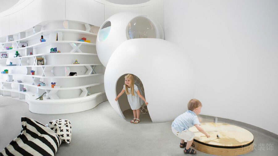 純白兒童樹洞設(shè)計(jì)內(nèi)嵌式墻柜機(jī)構(gòu)裝修