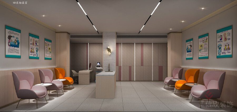 牙科私人診所前臺(tái)區(qū)等候區(qū)復(fù)古簡(jiǎn)約風(fēng)