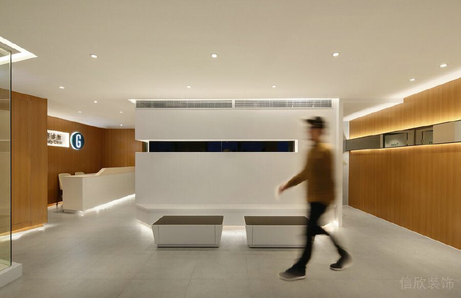 大廳過道木制豎條紋裝修設(shè)計(jì)辦公室效果