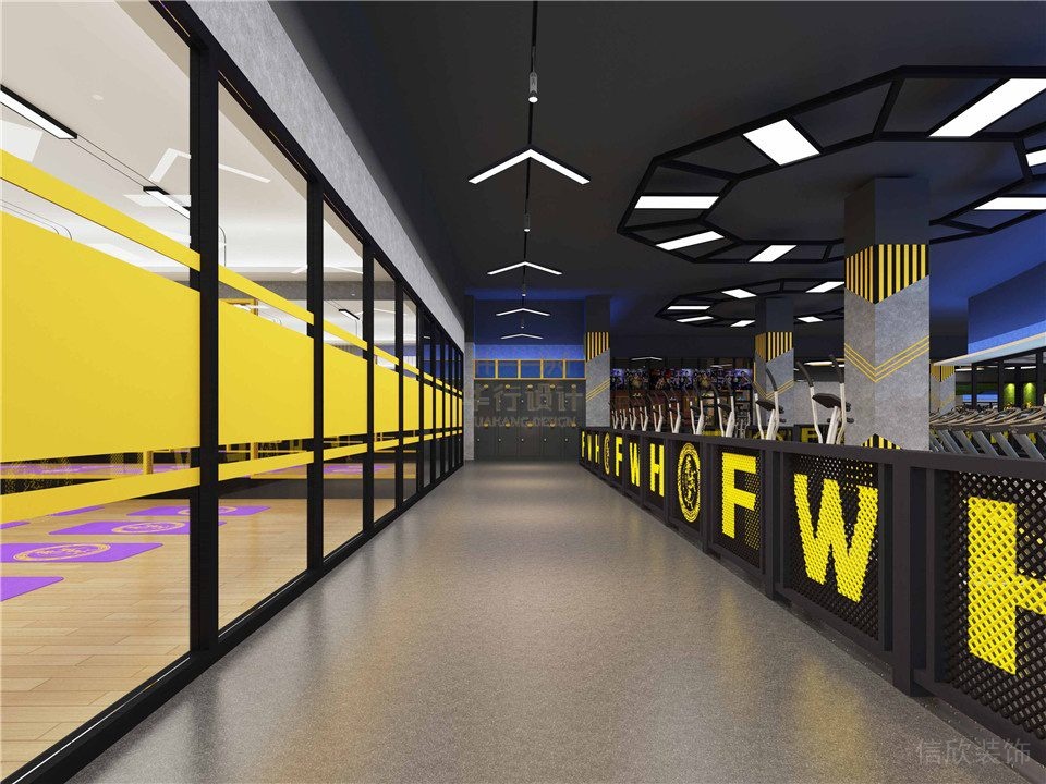 華武決朝陽店健身房設(shè)計_過道