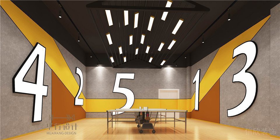 華武決寶龍店健身房設計_乒乓球區