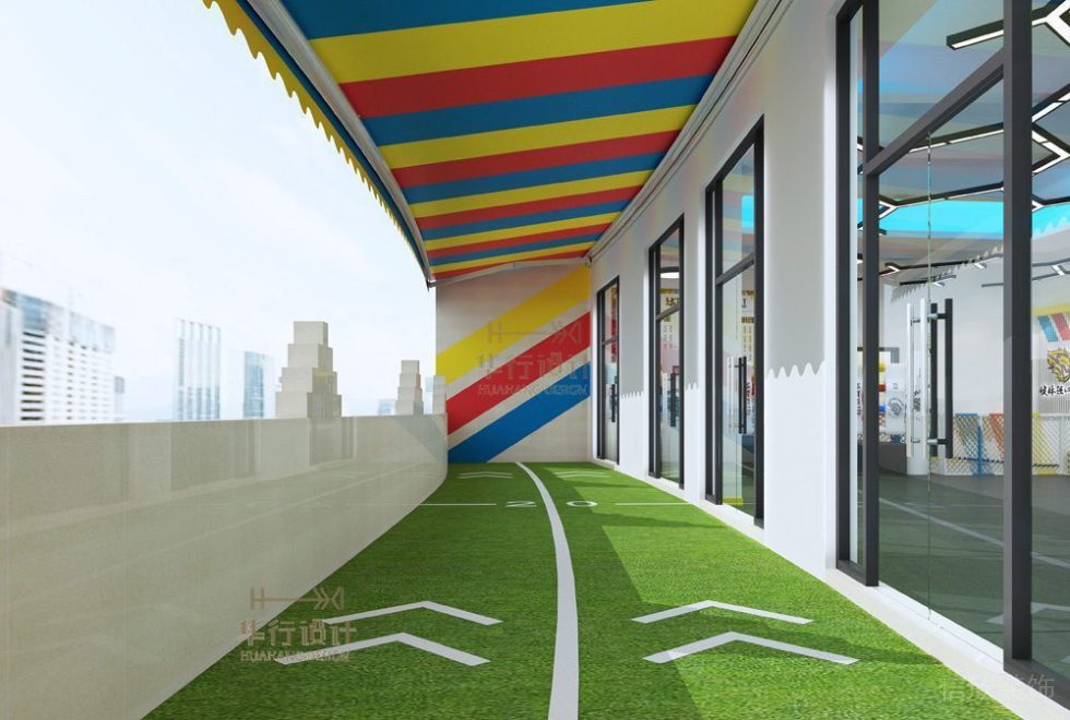 華武道清遠(yuǎn)一店健身房設(shè)計-陽臺練習(xí)區(qū)