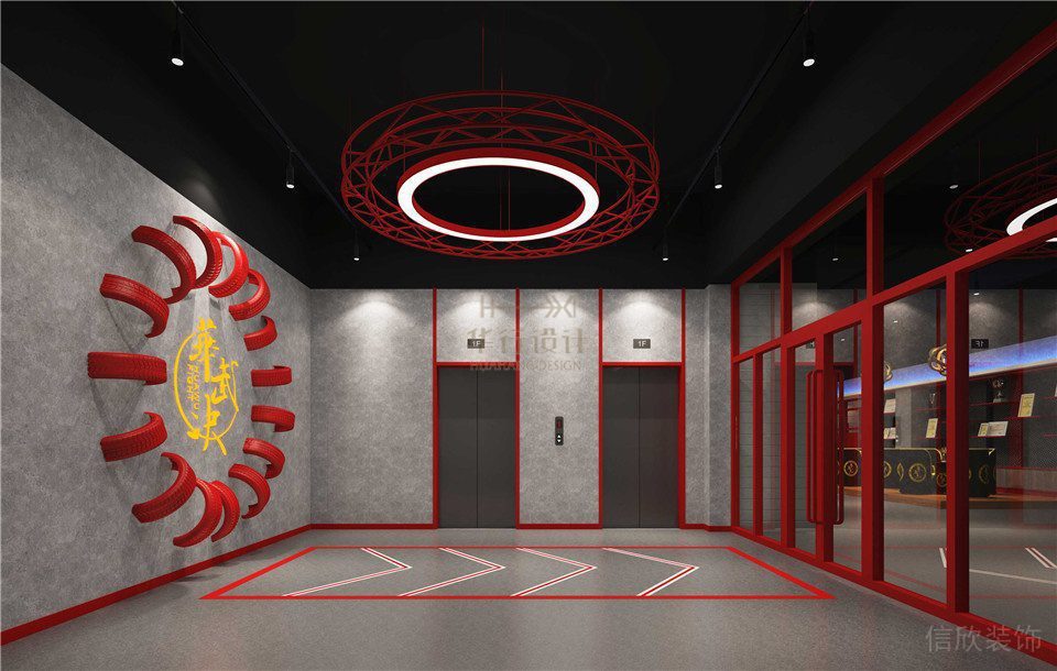 華武決朝陽二店健身房設(shè)計(jì)-電梯廳