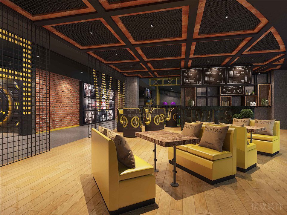 華武決東門店深圳健身房裝修設(shè)計(jì)_休息洽談區(qū)