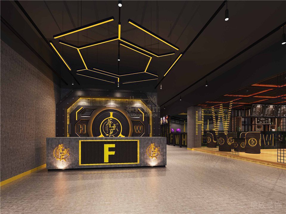 華武決東門店深圳健身房裝修設(shè)計(jì)_服務(wù)臺(tái)