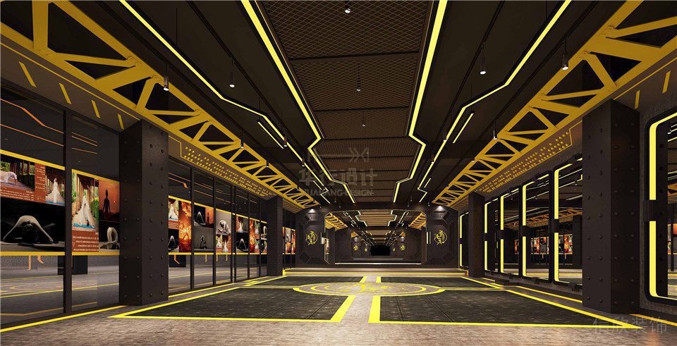 華武決平湖深圳健身房裝修設計_訓練大廳