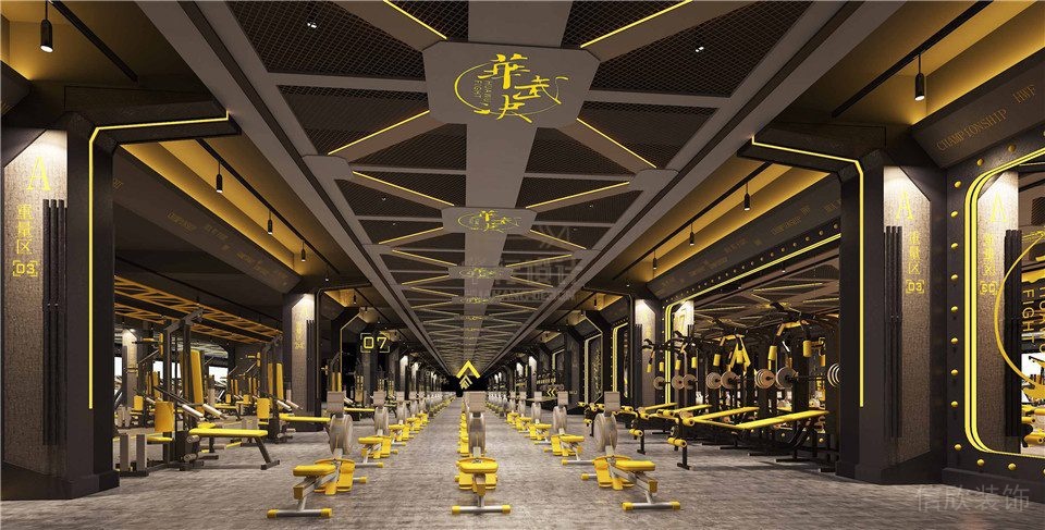 華武決平湖深圳健身房裝修設計_力量練習