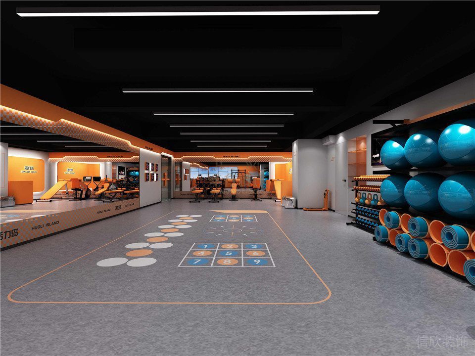 健身會(huì)所設(shè)計(jì)活力島-健身區(qū)