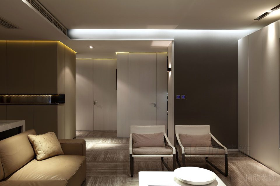 輕奢風中央空調內嵌式環(huán)形天花創(chuàng)意設計地板機理效果圖全屋定制