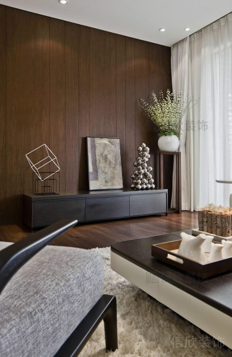 日式墻體創(chuàng)意設(shè)計(jì)大廳休息區(qū)精品房樣板間裝修效果