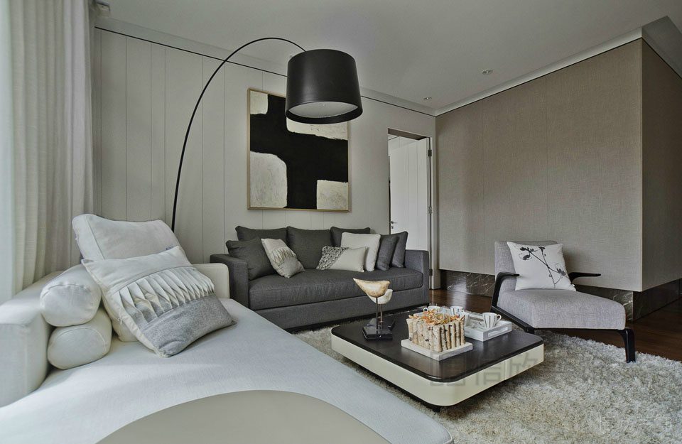 北歐風(fēng)黑白色調(diào)現(xiàn)代簡約創(chuàng)意設(shè)計(jì)大廳全屋定制