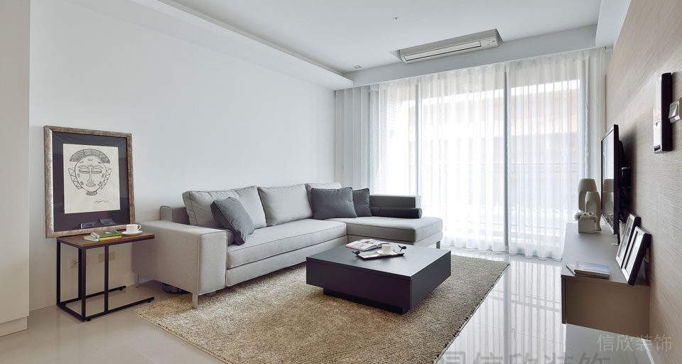 灰色棉麻沙發(fā)大廳休息區(qū)全無(wú)定制房屋裝修