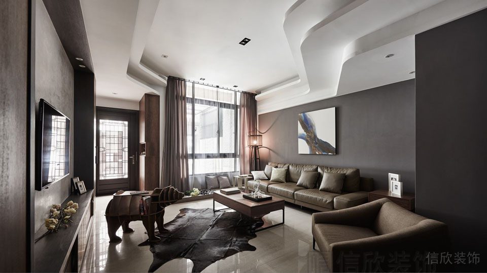 商務(wù)皮革沙發(fā)全屋定制休息區(qū)大廳裝修效果創(chuàng)意設(shè)計(jì)