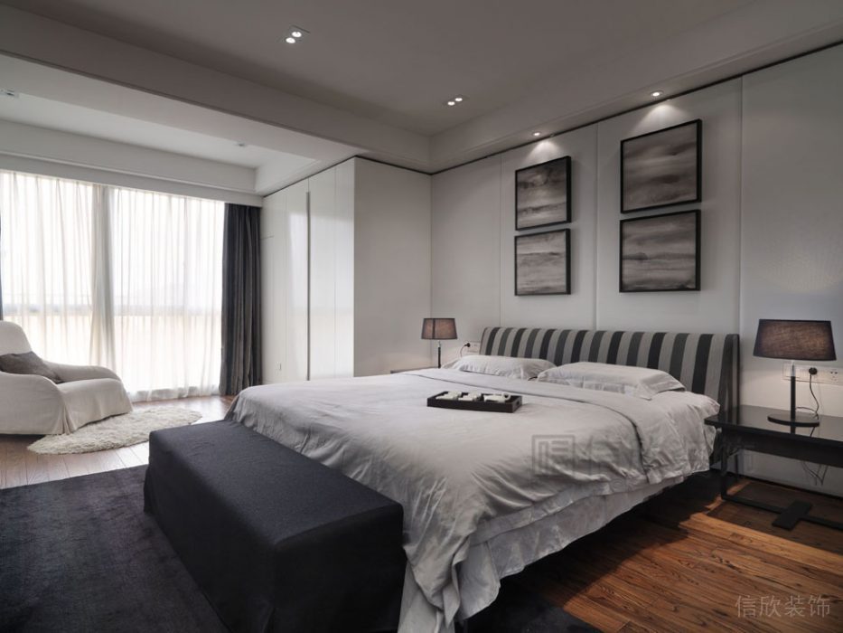 全屋定制臥室商務(wù)風(fēng)簡(jiǎn)約木質(zhì)地板創(chuàng)意設(shè)計(jì)墻柜一體式效果