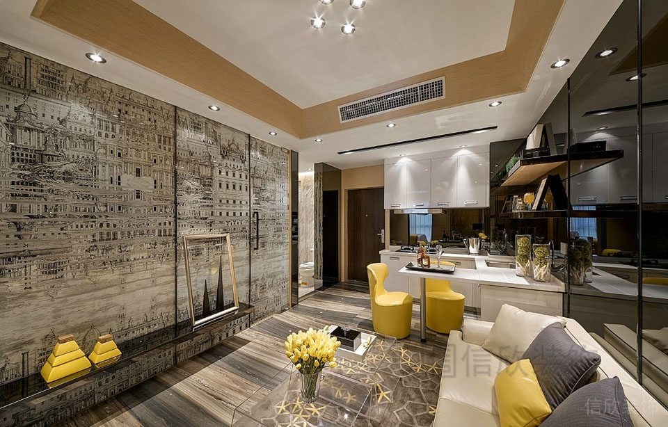 古典墻體設(shè)計(jì)圖輕奢風(fēng)休息區(qū)中央空調(diào)效果