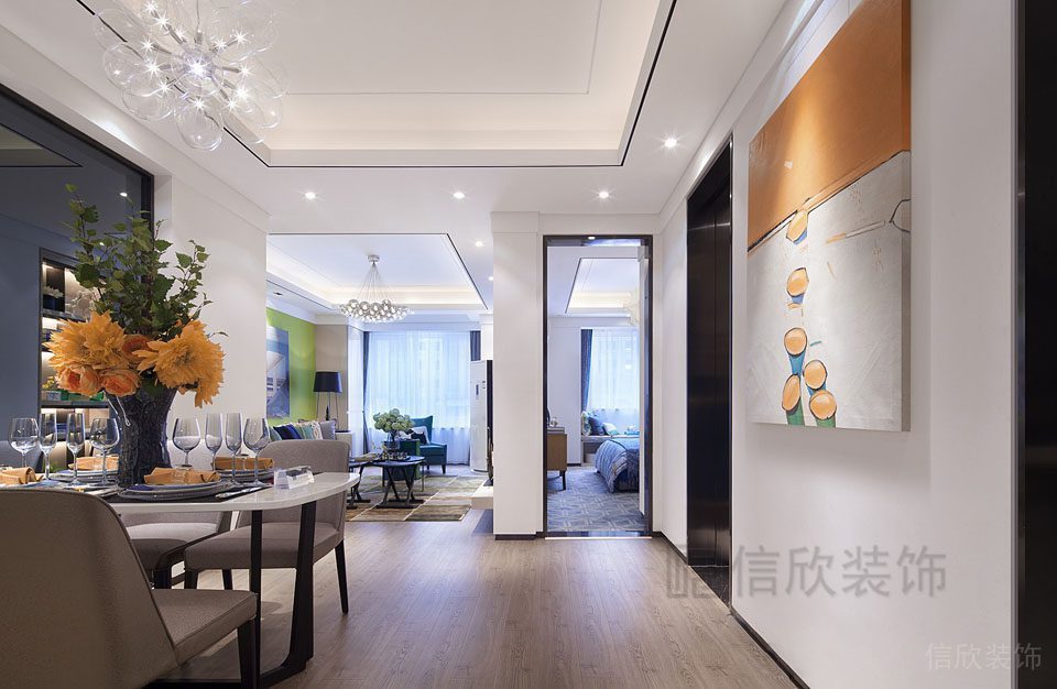 家具設計精品房裝修效果圖就餐區(qū)天華水晶吊頂天花創(chuàng)意設計圖