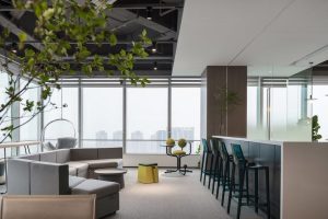 龍華現(xiàn)代暖色寫(xiě)字樓裝修