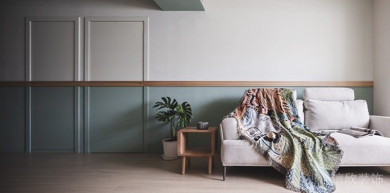 臥室裝修效果圖半墻木質(zhì)隔斷設(shè)計墻體效果沙發(fā)休息區(qū)裝修