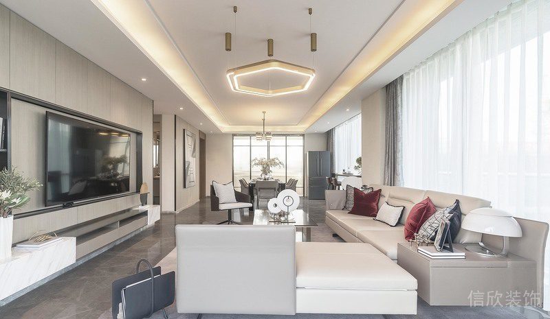 簡(jiǎn)約風(fēng)客廳裝修效果圖沙發(fā)休息區(qū)裝修純白設(shè)計(jì)圖