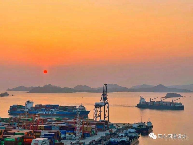 落日海景港口海景房陽(yáng)臺(tái)視覺(jué)效果圖