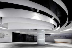 辦公室現(xiàn)代風(fēng)白色旋轉(zhuǎn)式造型頂面效果圖