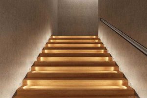 辦公室現(xiàn)代風(fēng)實木燈帶樓梯效果圖