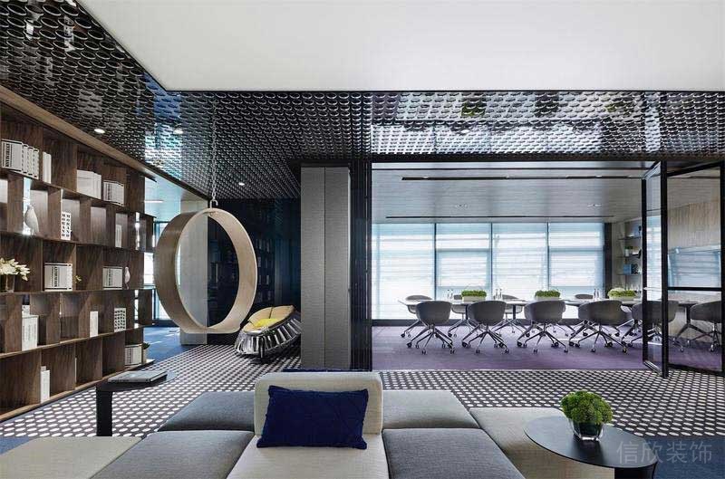 辦公室現(xiàn)代風休息區(qū)效果圖(新居現(xiàn)代輕奢風客廳效果圖)