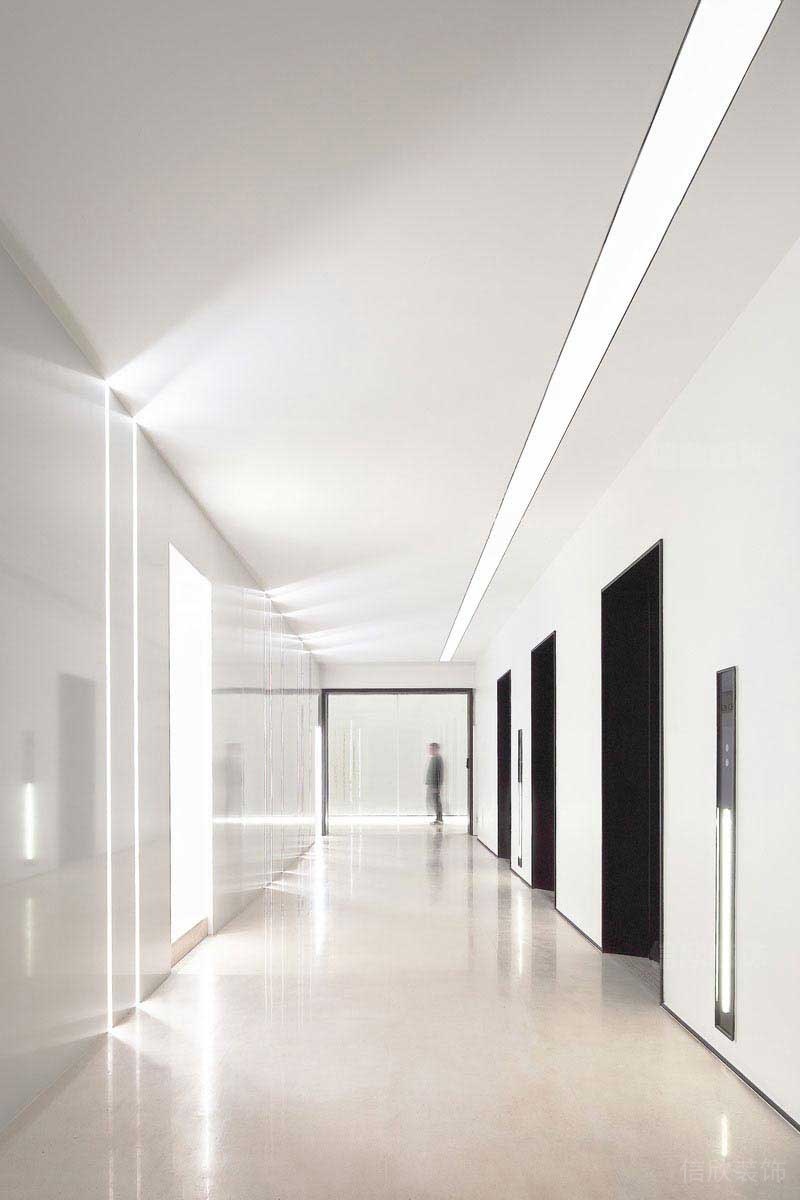 辦公室現代簡約風過道效果圖