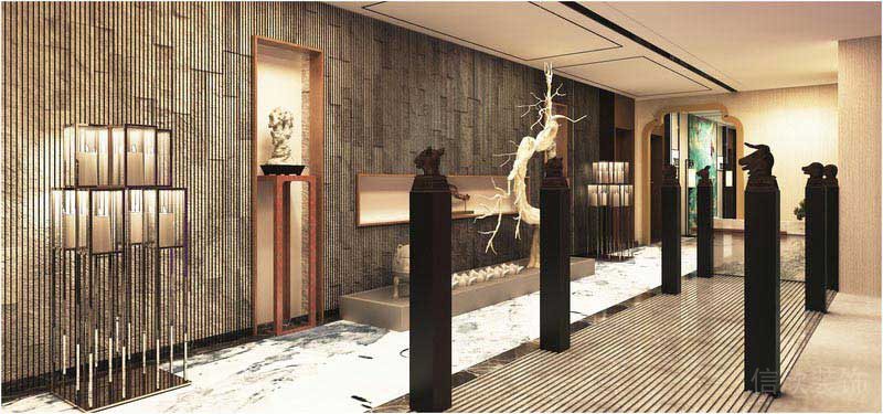 辦公室新中式風(fēng)景觀區(qū)效果圖