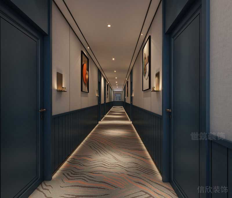 北歐極簡風(fēng)酒店空間過道