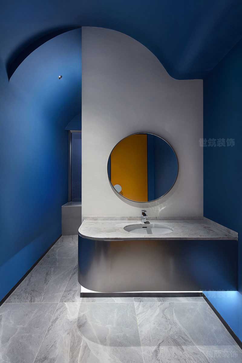 北歐現(xiàn)代風餐飲空間衛(wèi)生間洗手臺