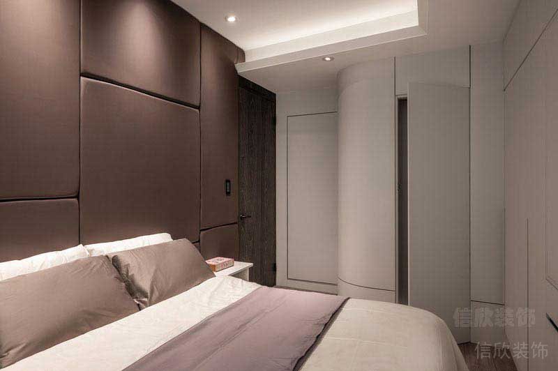 二手房改造現(xiàn)代簡約風臥室背景墻效果圖