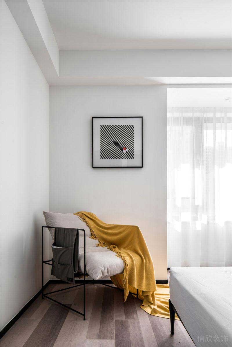 二手房改造現(xiàn)代簡約風臥室休閑椅效果圖