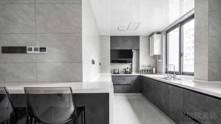 二手房改造現(xiàn)代簡約風廚房效果圖(2)