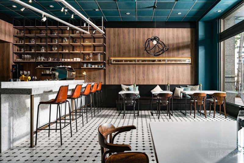 工業(yè)現(xiàn)代風咖啡廳吧臺
