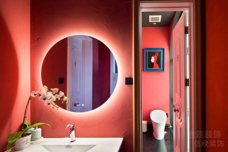 后現(xiàn)代風格餐飲空間衛(wèi)生間洗手臺