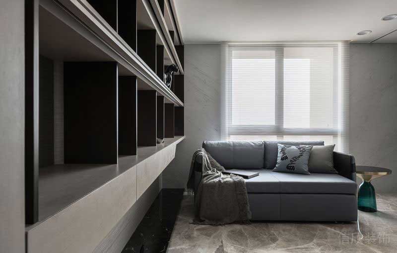 極簡風(fēng)格公寓客廳地面大理石