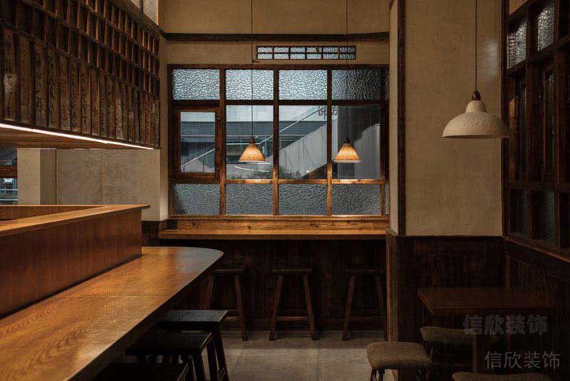 咖啡廳現(xiàn)代工業(yè)風吧臺效果圖
