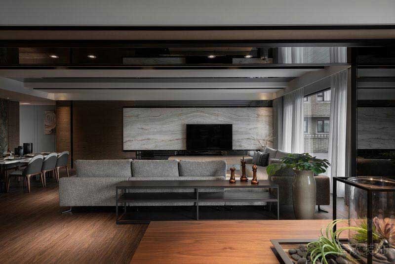 美式極簡(jiǎn)風(fēng)格別墅起居室