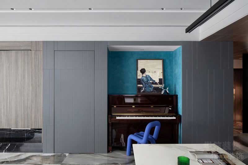 美式極簡(jiǎn)風(fēng)家居樣板間鋼琴藝術(shù)區(qū)