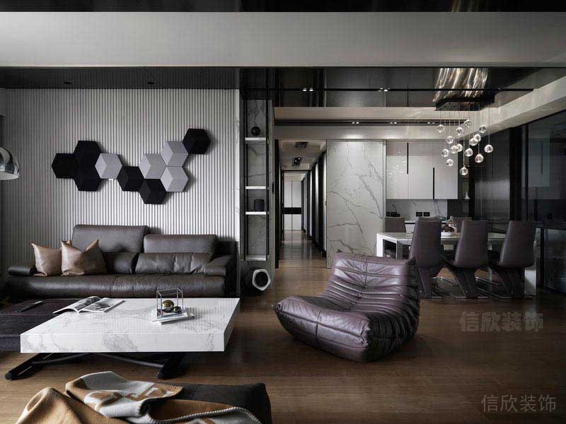 美式現代風格家居客餐廳